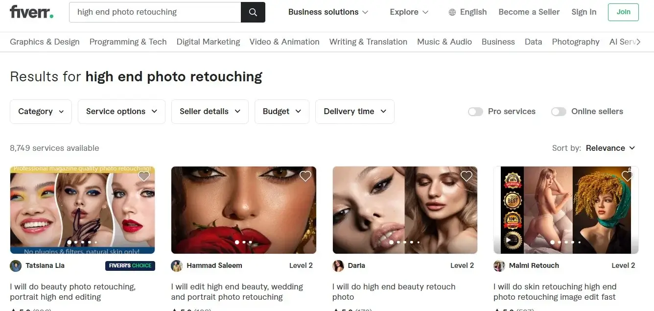 Fiverr Freelancer Photo Retouching