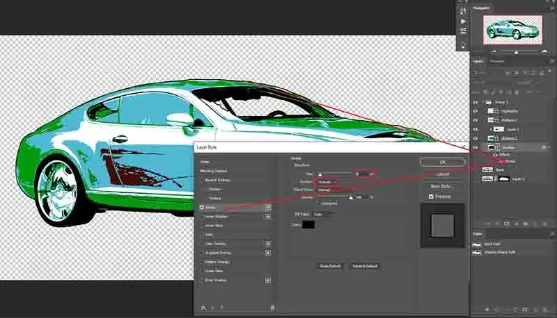 add stroke, how to vectorize an image in Photoshop