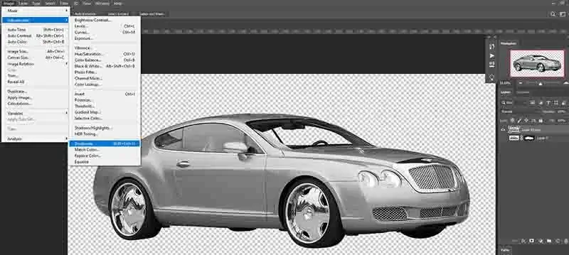 desaturate the image