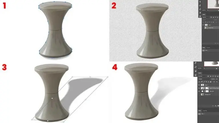 furniture realistic drop shadow process