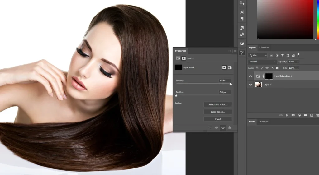 hair color correction layer mask