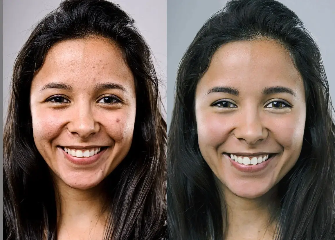 photo retouching of a girl