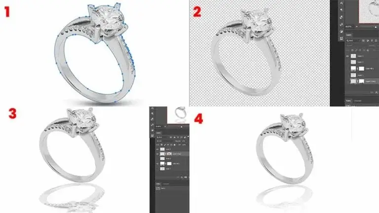 realistic drop shadow jewelry process