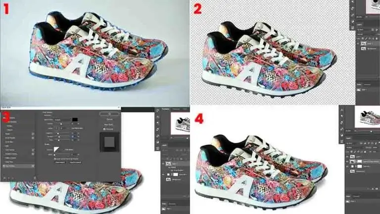 shoe realistic drop shadow process