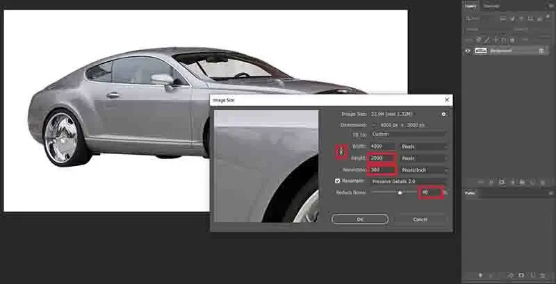 the image should have high resolution