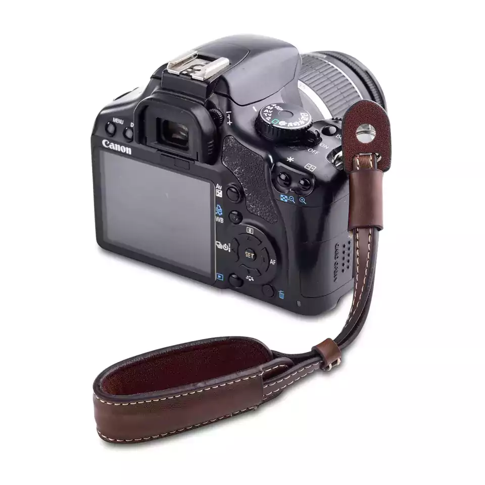 amanzon hot sale universal vintage brown leather camera strap