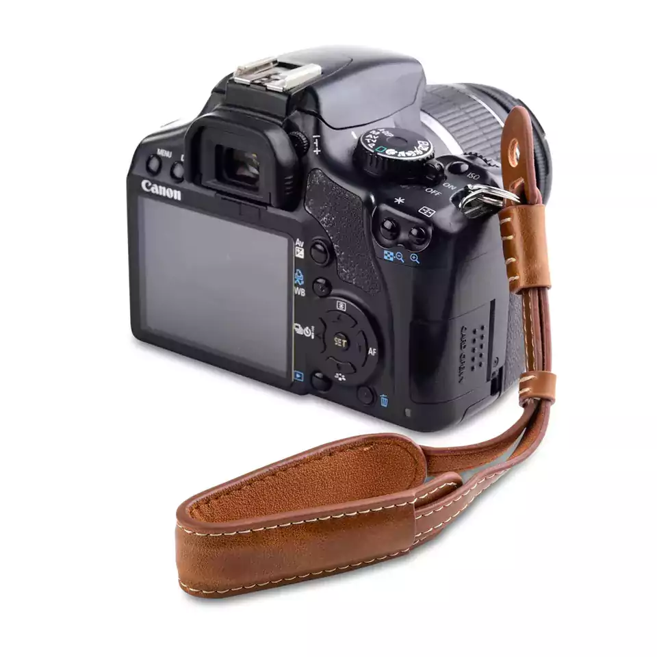 amanzon hot sale universal vintage brown leather camera strap