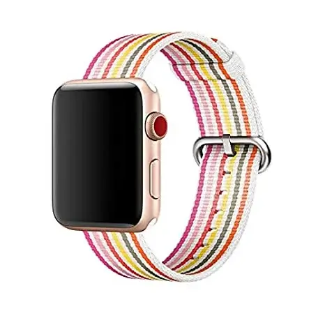 Woven Nylon Band in Pink Stripe