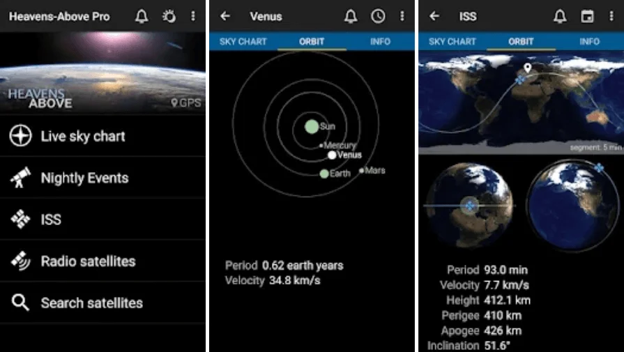 Heavens Above Pro App