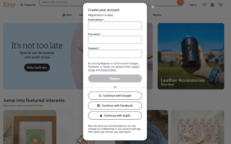 Create Your Etsy Account