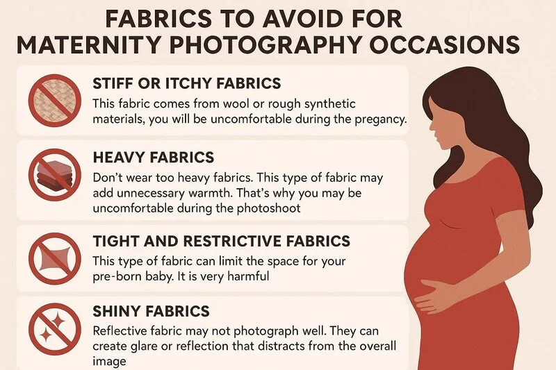 Fabrics to Avoid for Maternity Photography Occasions
