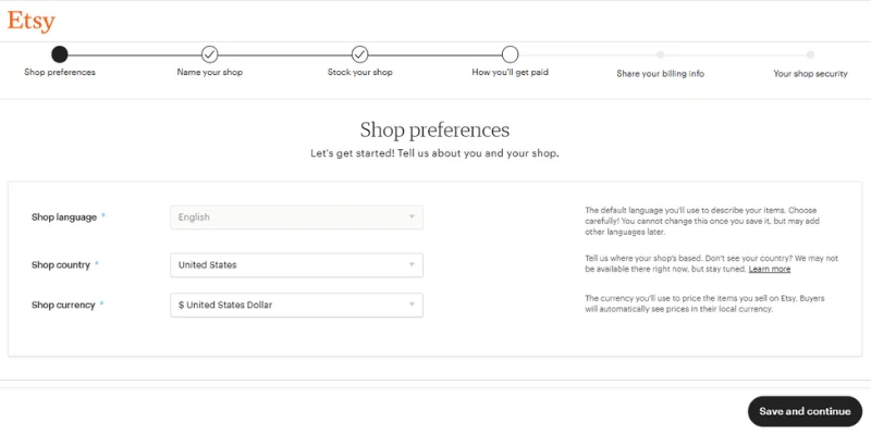 Set Your Shop Preferences, How to Open an Etsy Shop