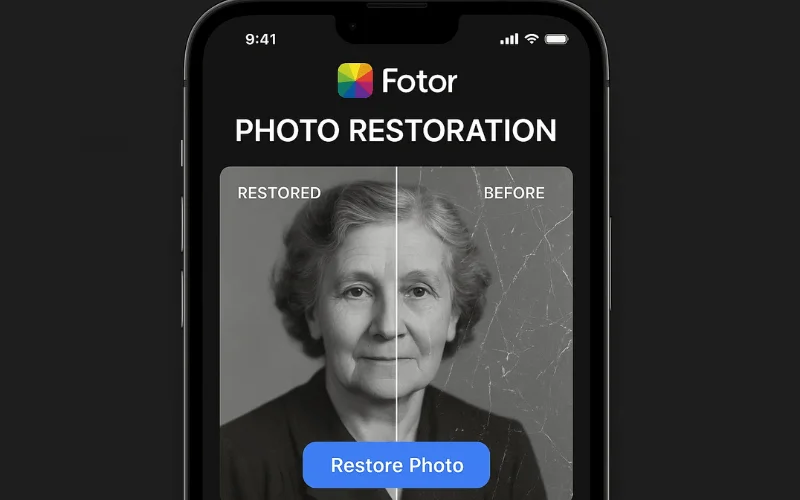 Fotor photo restoration app for iPhone