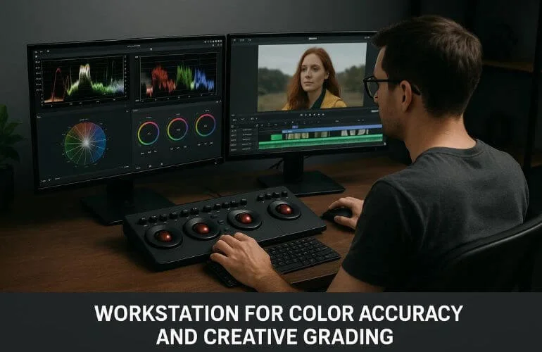 Workstation for color accuracy and creative grading