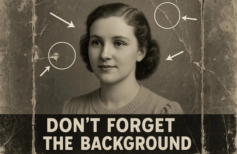 Clean subject with damaged background in photo