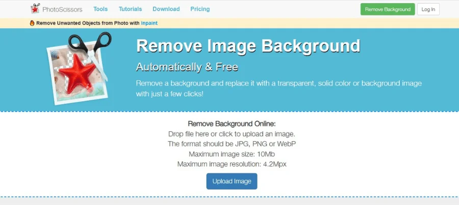 Screenshot of PhotoScissors removing background from a product photo