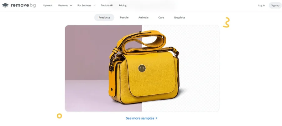 Before and after image showing Remove.bg background removal result