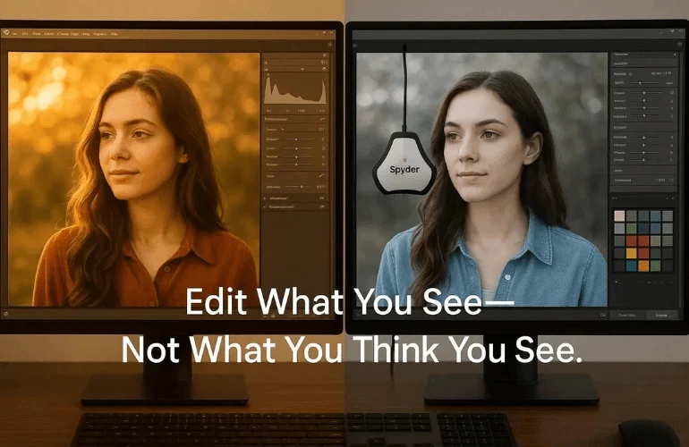Photo shown with different colors on two monitors, photo restoration mistakes