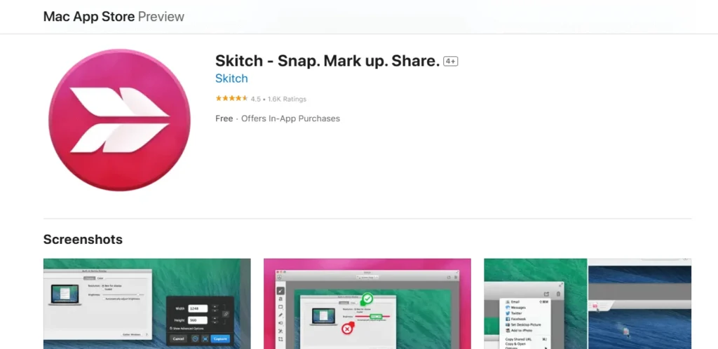 skitch, snipping tool for MAC