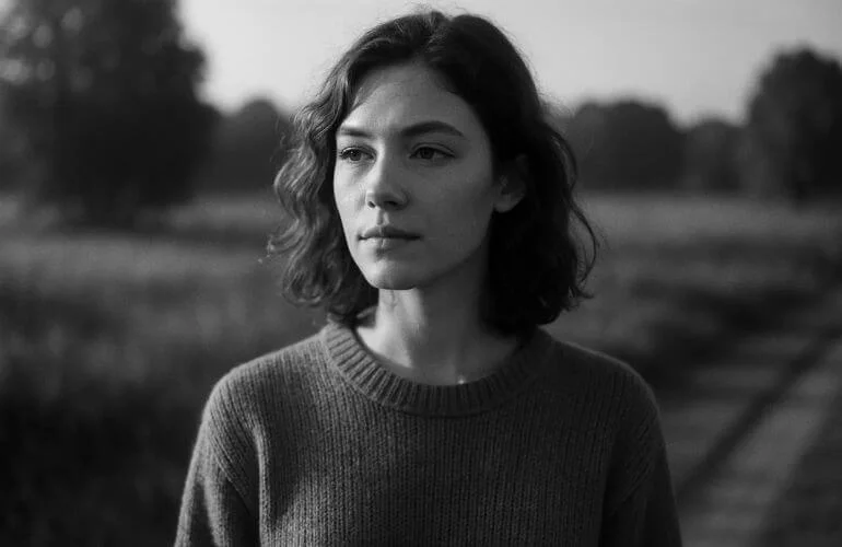 Black and white portrait photography using soft natural morning light