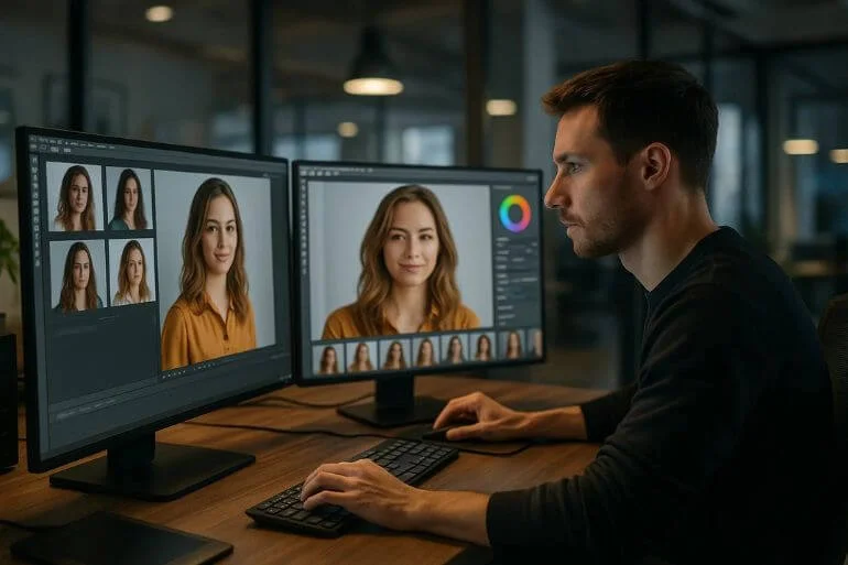 Quick delivery of professionally edited images by outsourcing