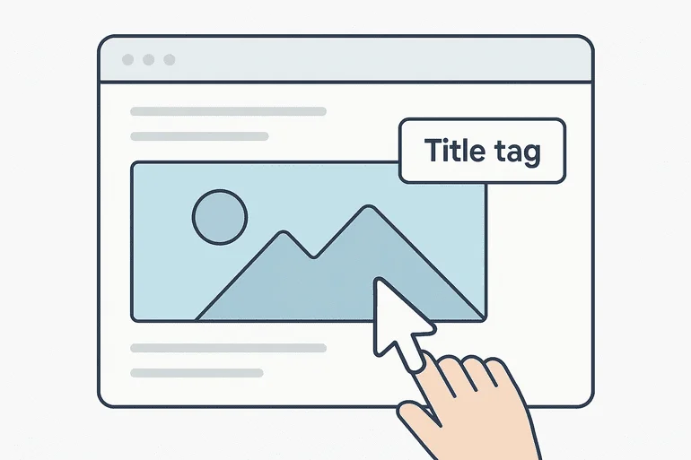 Computer screen showing image tooltip title tag on hover.
