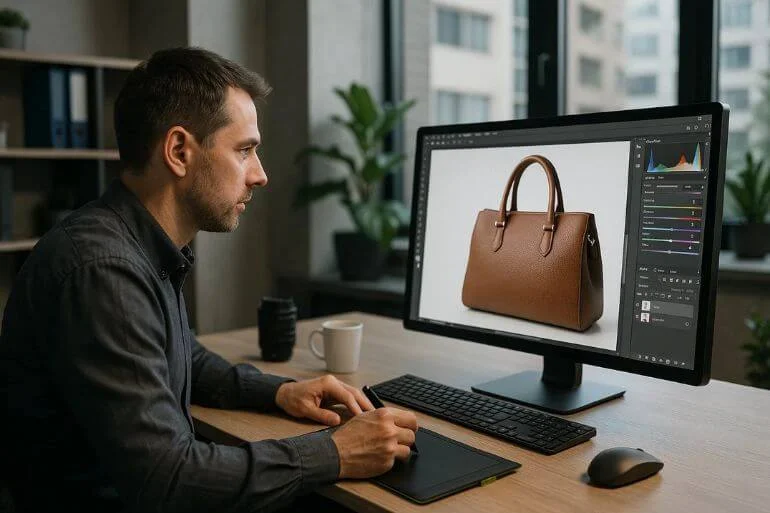 Experienced photo editors working on product and wedding images