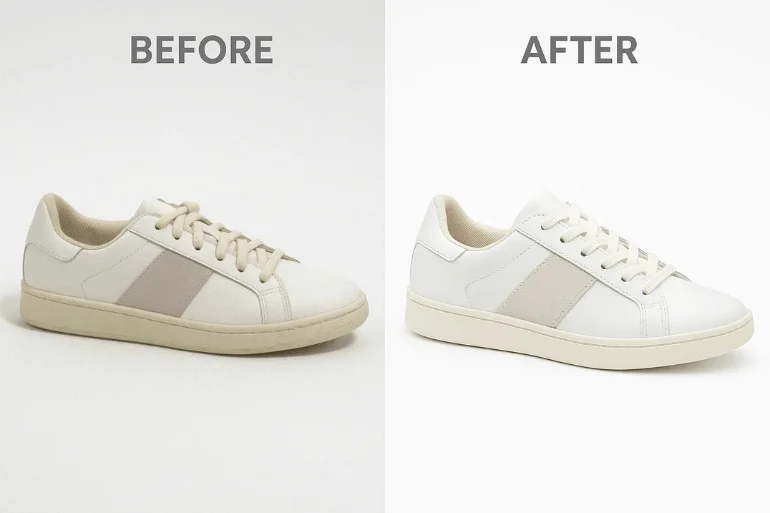 Before-and-after comparison showing benefits of professional image retouching