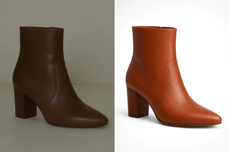 Before-and-after product photo showing professional image retouching results