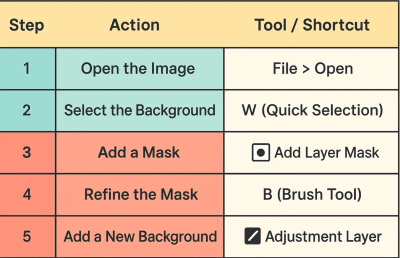 Remove Background in Photoshop Infographics