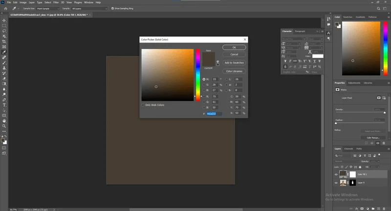Solid Color Panel Photoshop
