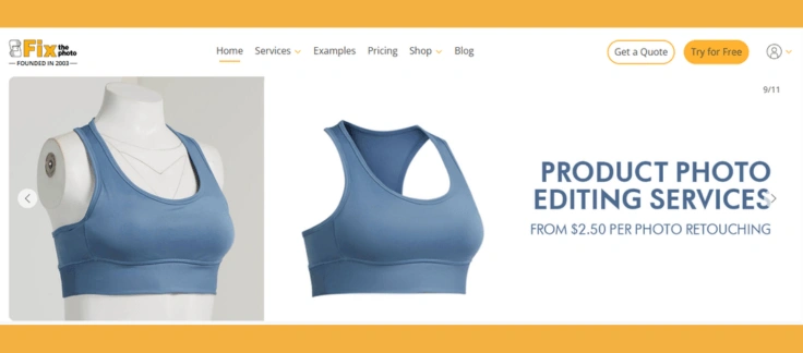 FixThePhoto product image editing and background removal service