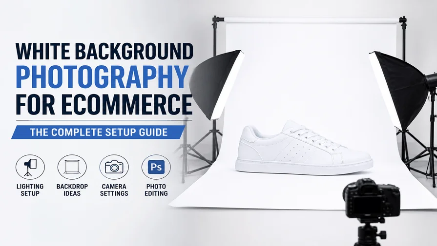 White background photography for ecommerce — complete setup guide with lighting, camera, and editing tips