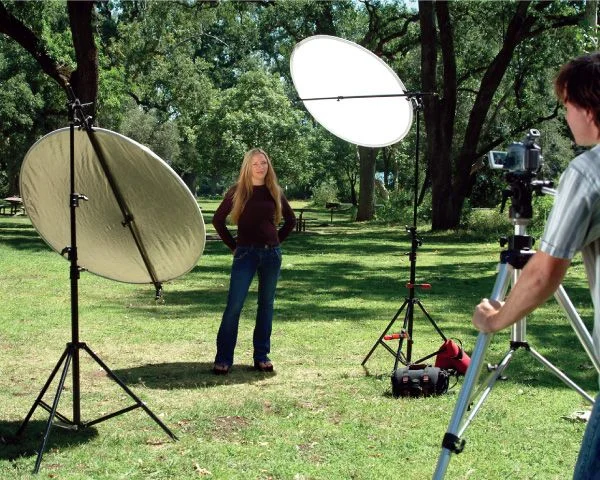 Front light setup while shooting outdoor