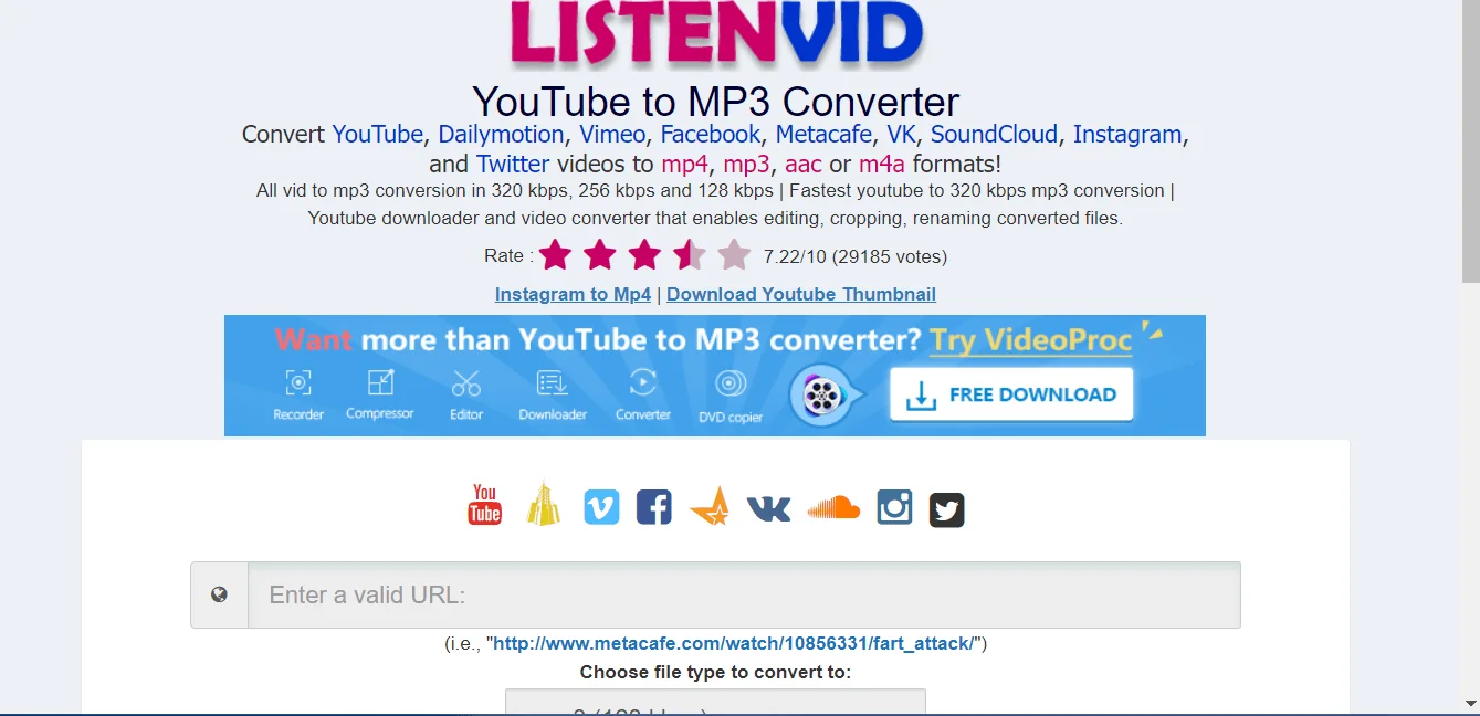 Listenvid, YouTube To MP3