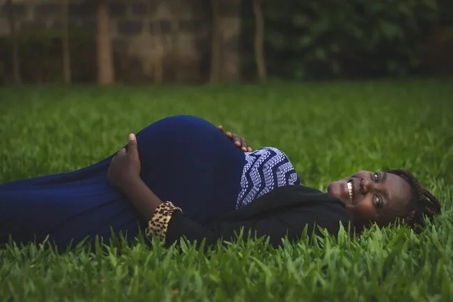 Lying On Grass, Maternity Photoshoot