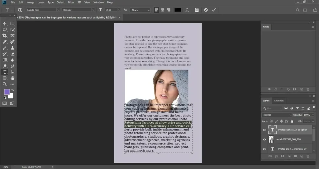 Editing Text, Photoshop CC 2019 Features