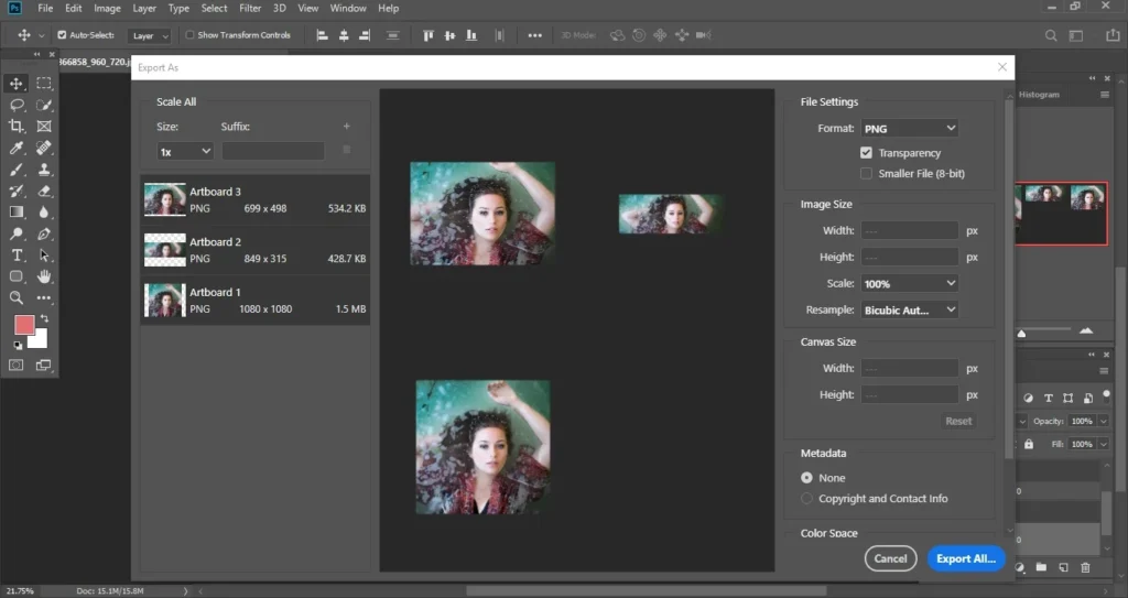 Multiple Artboards Preview, Photoshop Features