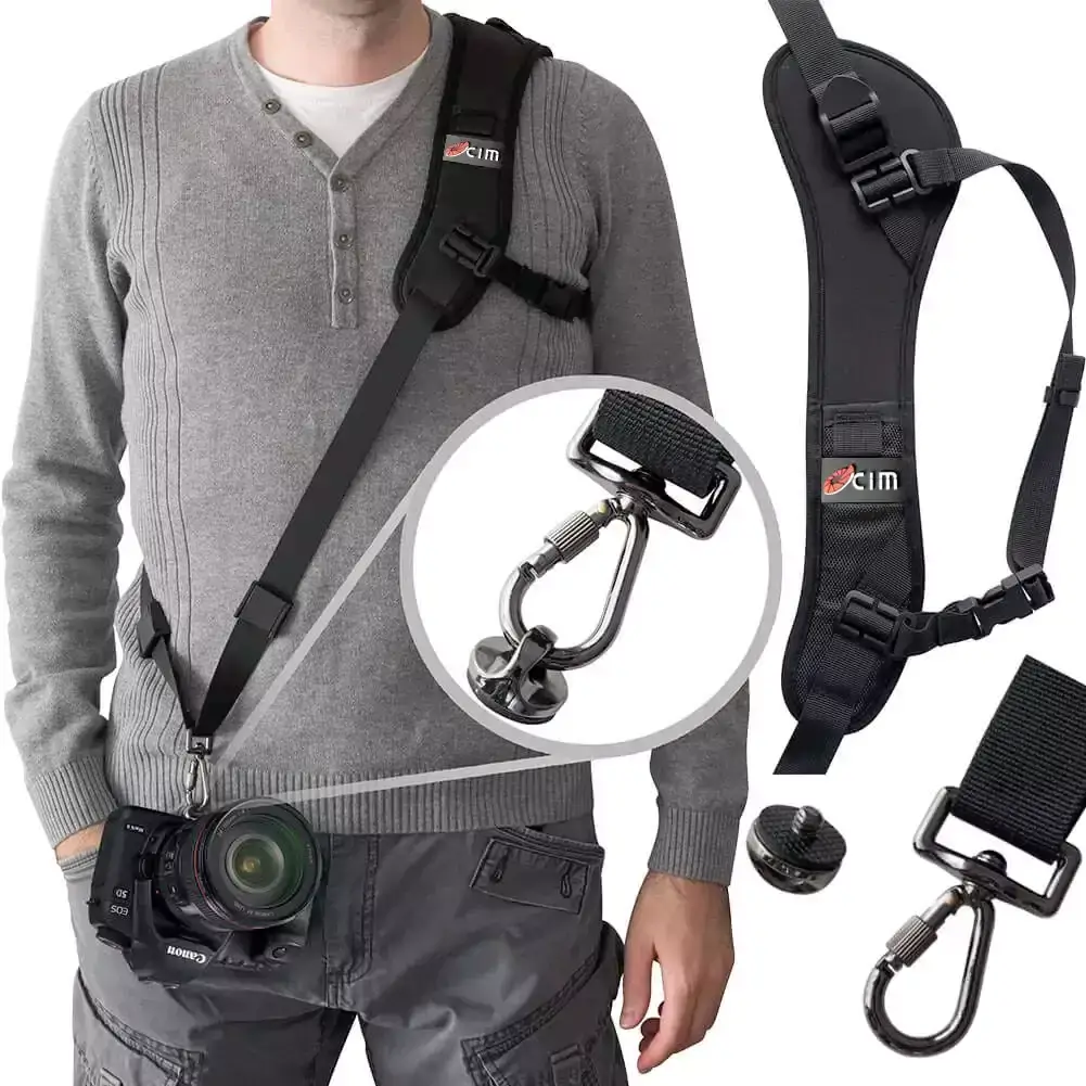 ocim camera strap, camera sling starp with safety tether, 3 Point Slinger for Camera