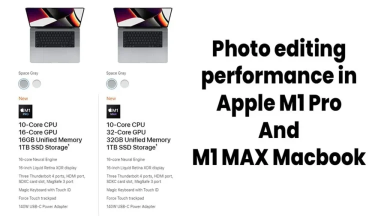 photo editing performance in apple m1 pro and m1 max