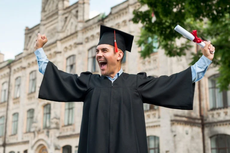 Wearing Gown On The Campus