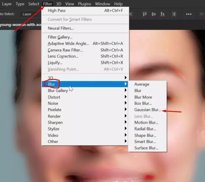 Add Blur in Photoshop