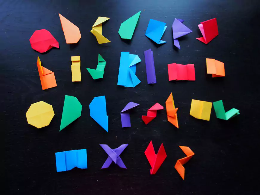 decorative origami alphabets