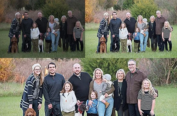 family portrait editing and retouching