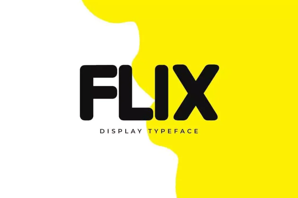 flix unique display logo font