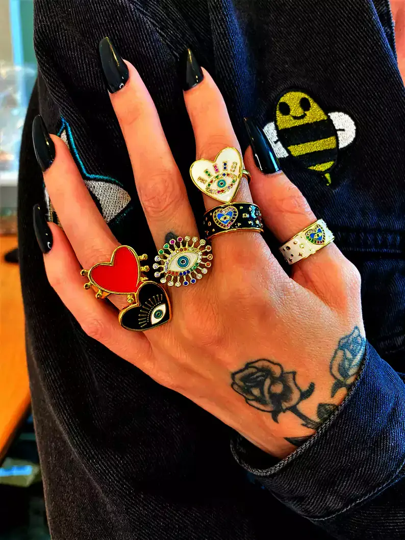 fun funky evil eye rings awesome