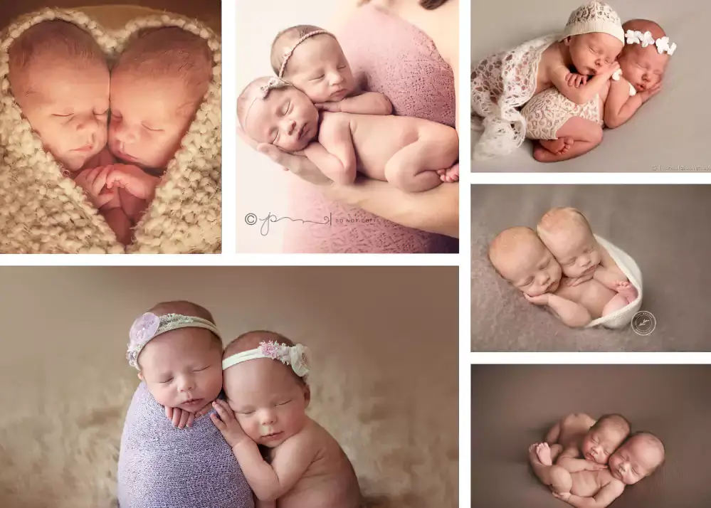 Newborn Twin Photography at home, baby photo ideas at home