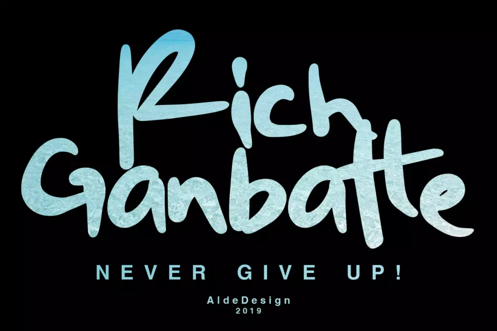 rich ganbatte graffiti logotype font