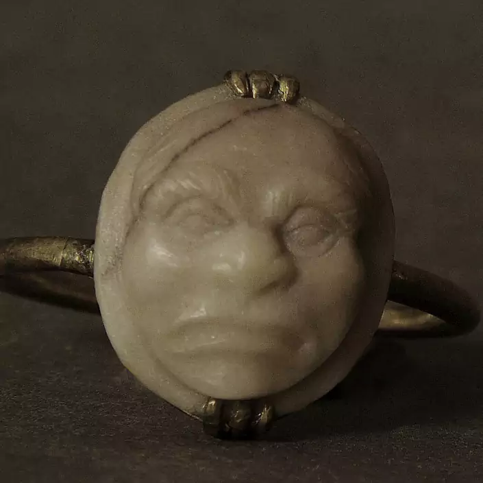 ugly ring with a face sculpture 2