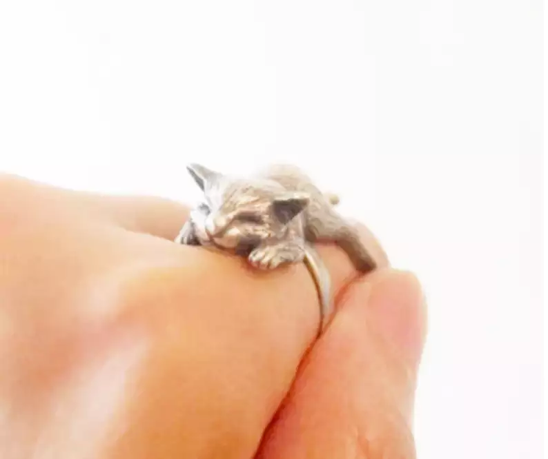 vintage cat ring